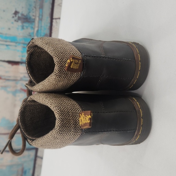 Dr. Martens Maelly Brown Leather Herringbone Padded Collar Boot - Picture 4 of 7